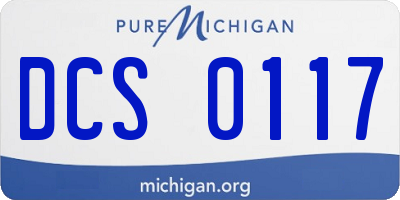 MI license plate DCS0117