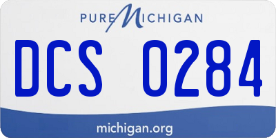 MI license plate DCS0284