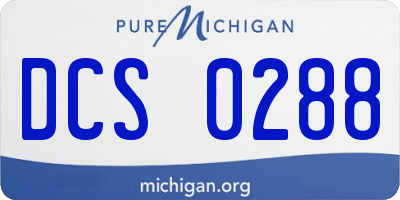 MI license plate DCS0288