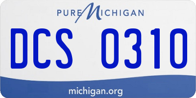 MI license plate DCS0310
