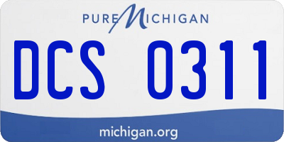 MI license plate DCS0311