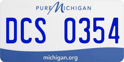 MI license plate DCS0354