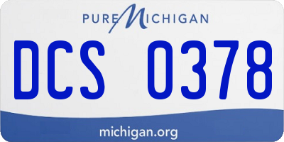 MI license plate DCS0378
