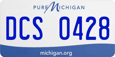 MI license plate DCS0428