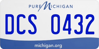 MI license plate DCS0432
