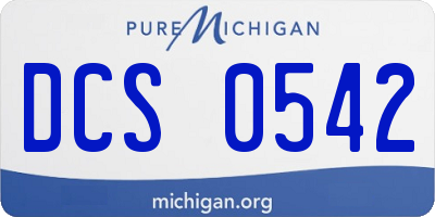 MI license plate DCS0542