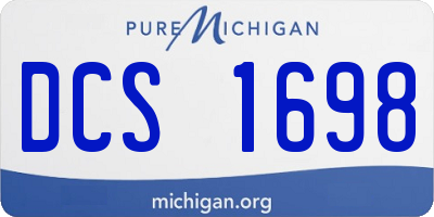MI license plate DCS1698