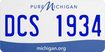 MI license plate DCS1934