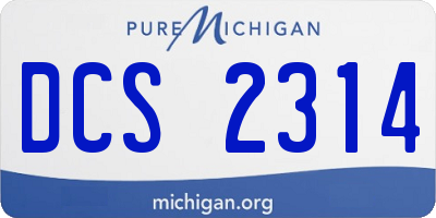 MI license plate DCS2314