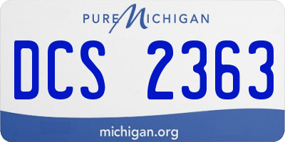 MI license plate DCS2363