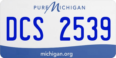 MI license plate DCS2539