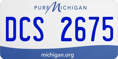 MI license plate DCS2675