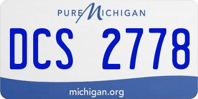 MI license plate DCS2778