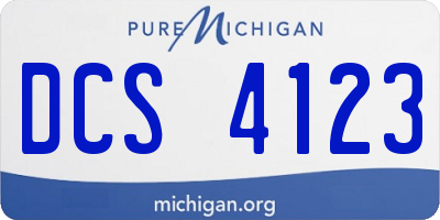 MI license plate DCS4123