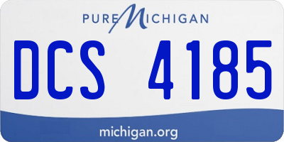 MI license plate DCS4185