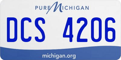 MI license plate DCS4206