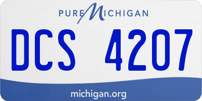 MI license plate DCS4207