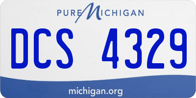 MI license plate DCS4329