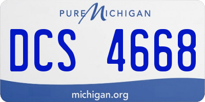 MI license plate DCS4668