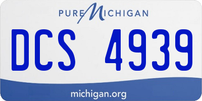 MI license plate DCS4939