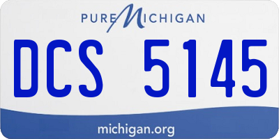 MI license plate DCS5145