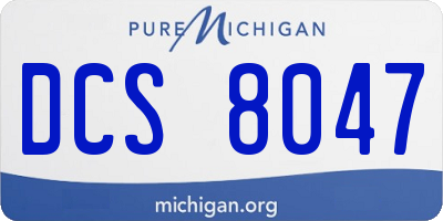MI license plate DCS8047