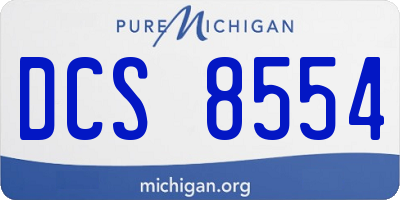 MI license plate DCS8554