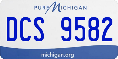 MI license plate DCS9582