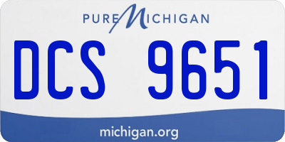 MI license plate DCS9651