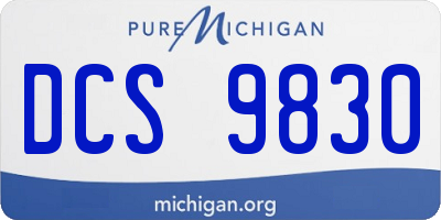 MI license plate DCS9830