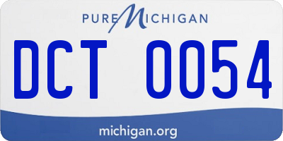 MI license plate DCT0054