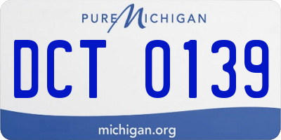 MI license plate DCT0139