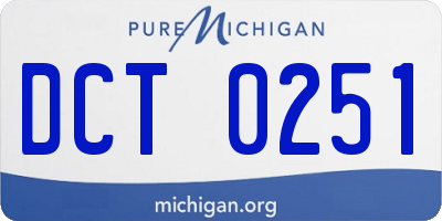 MI license plate DCT0251