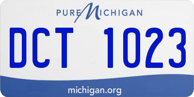 MI license plate DCT1023