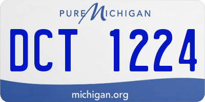 MI license plate DCT1224
