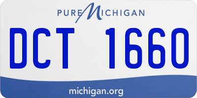 MI license plate DCT1660