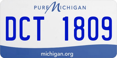 MI license plate DCT1809
