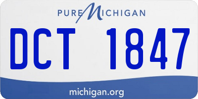 MI license plate DCT1847