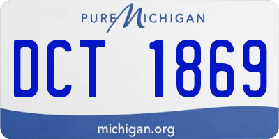 MI license plate DCT1869