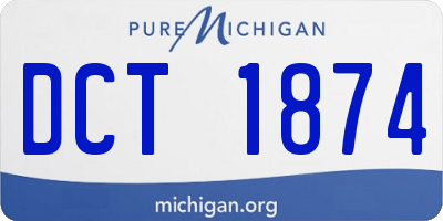 MI license plate DCT1874