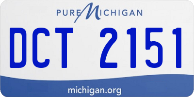 MI license plate DCT2151
