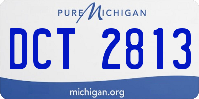 MI license plate DCT2813