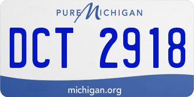 MI license plate DCT2918
