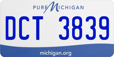 MI license plate DCT3839