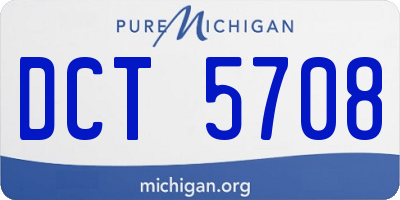 MI license plate DCT5708