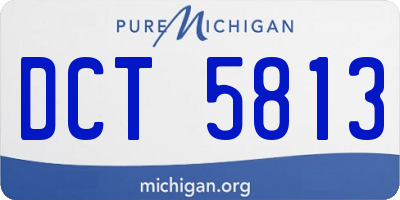 MI license plate DCT5813