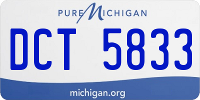 MI license plate DCT5833