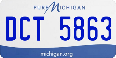 MI license plate DCT5863