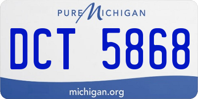 MI license plate DCT5868