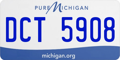 MI license plate DCT5908